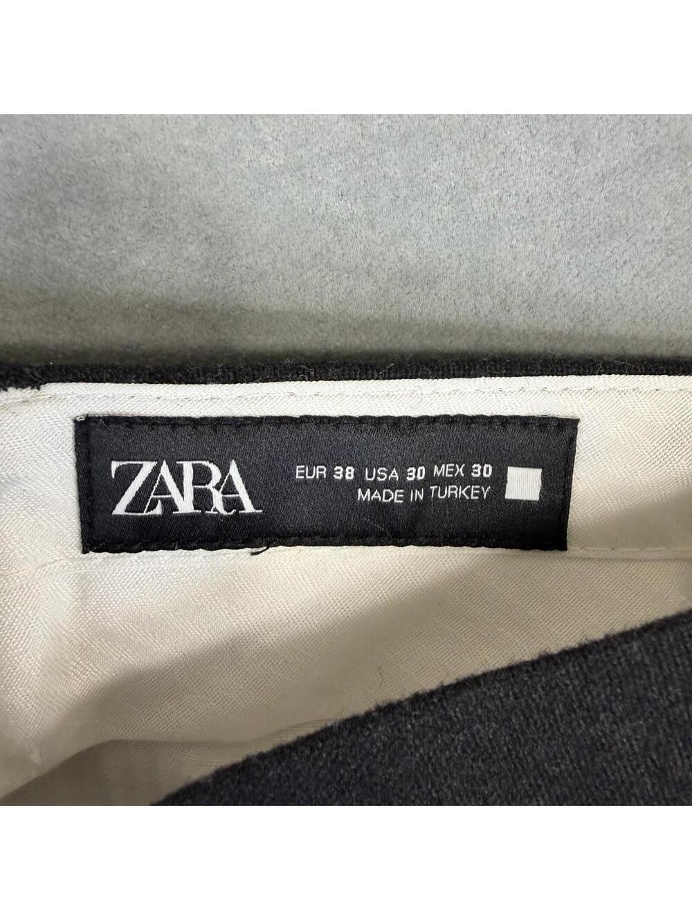 Zara Wool Blend Dress Pants Mens 30 Black Straight Leg Classic NWT $70 - Picture 6 of 9